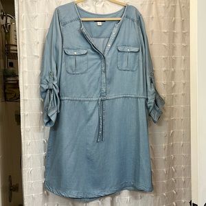 Chambray shirt dress